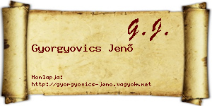 Gyorgyovics Jenő névjegykártya