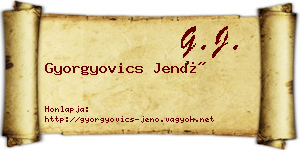 Gyorgyovics Jenő névjegykártya
