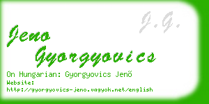 jeno gyorgyovics business card